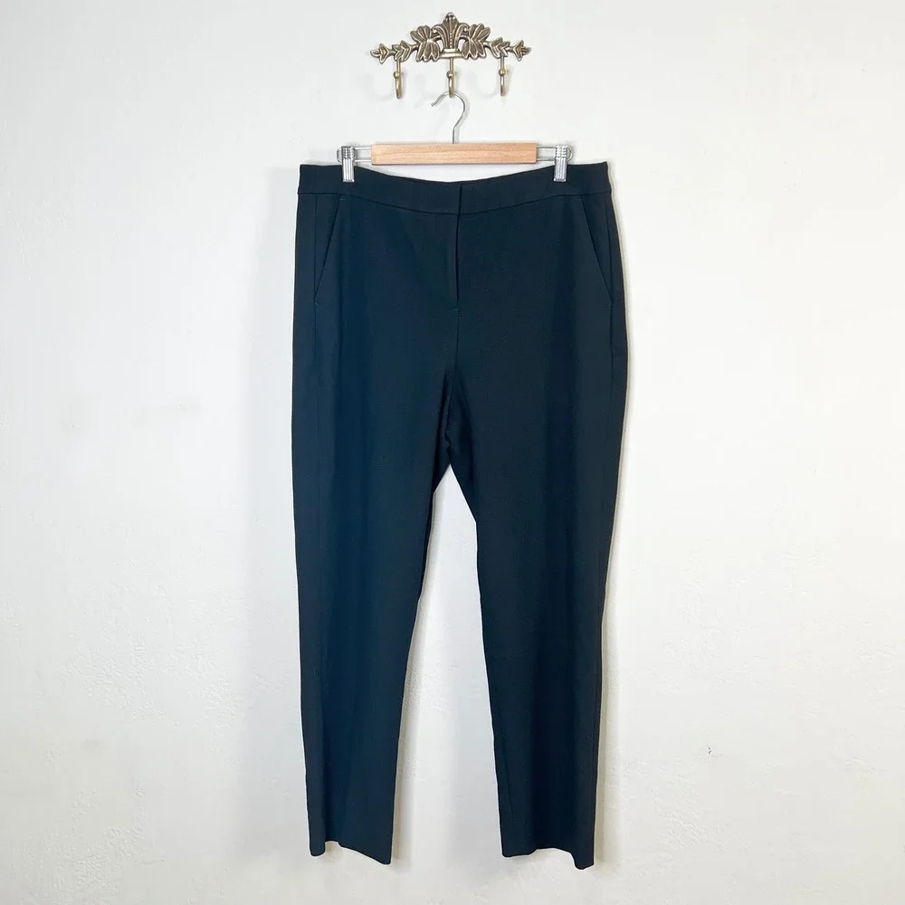 J.Crew Pants Kate Straight Leg Size 14 Black Professional Trouser Workwear Dress